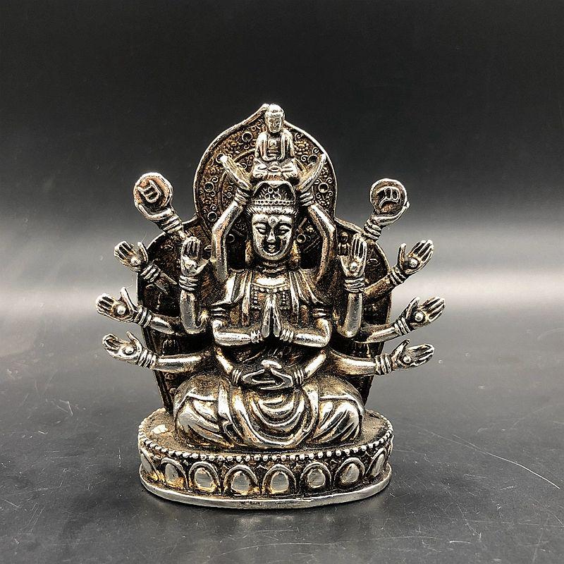 仏教美術 準提菩薩仏像 千手観音菩薩 小仏像 銅製品 工芸品 置物 仏教美術 仏像 千手観音仏像 銅製品 工芸品 置物 - メルカリ