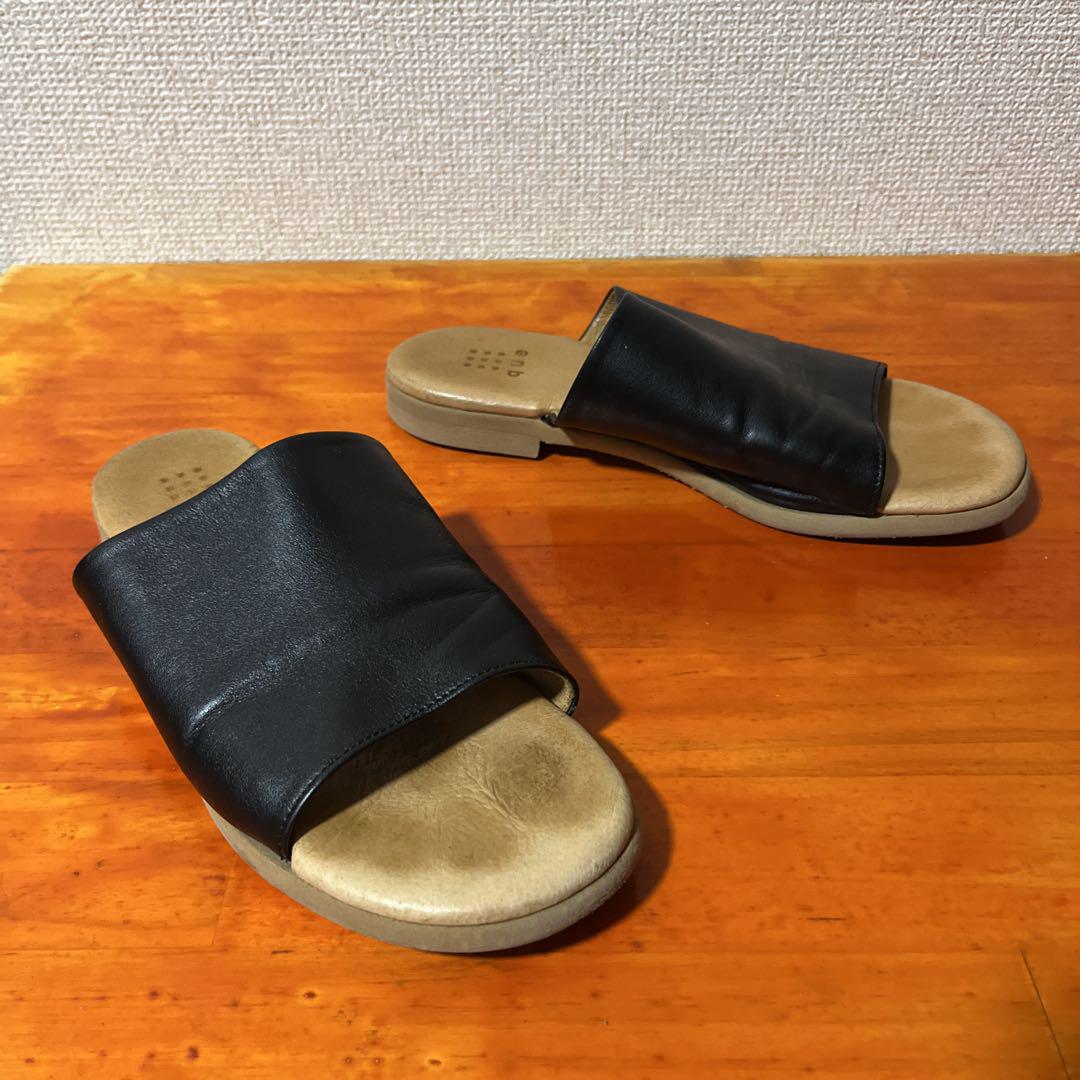 キューシューズ que shoes 黒 ブラック 22.5cm Sサイズ