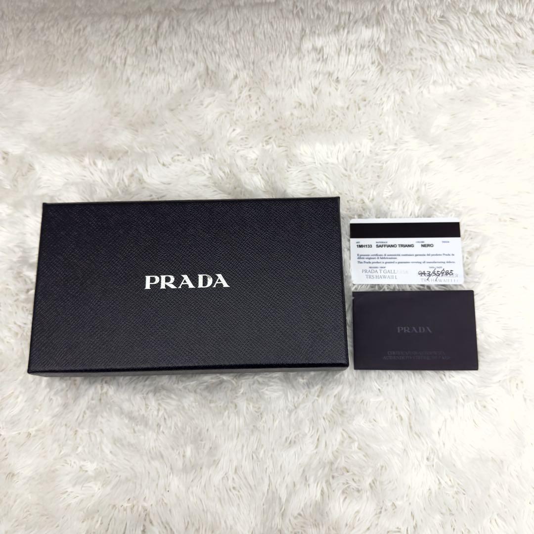 美品✨PRADAプラダ サフィアーノレザー 財布 三角ロゴ ラウンドファスナー