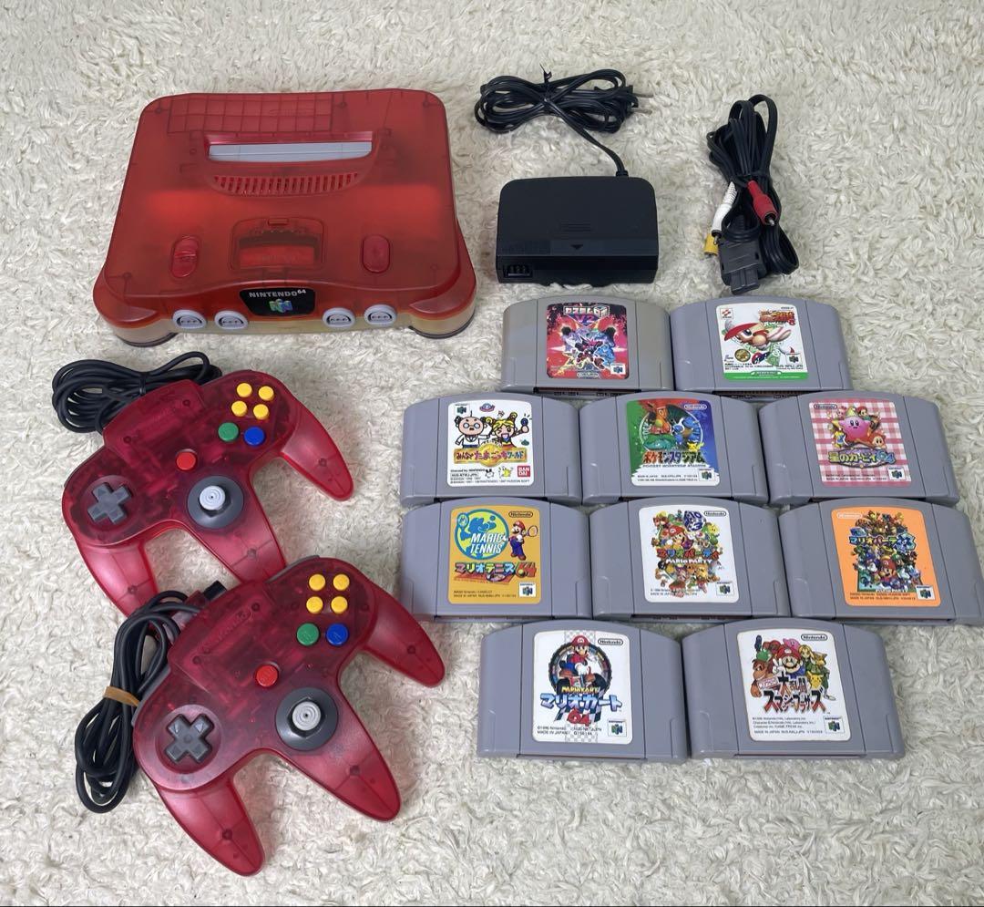 NINTENDO 64 クリアレッド　すぐ遊べるセット