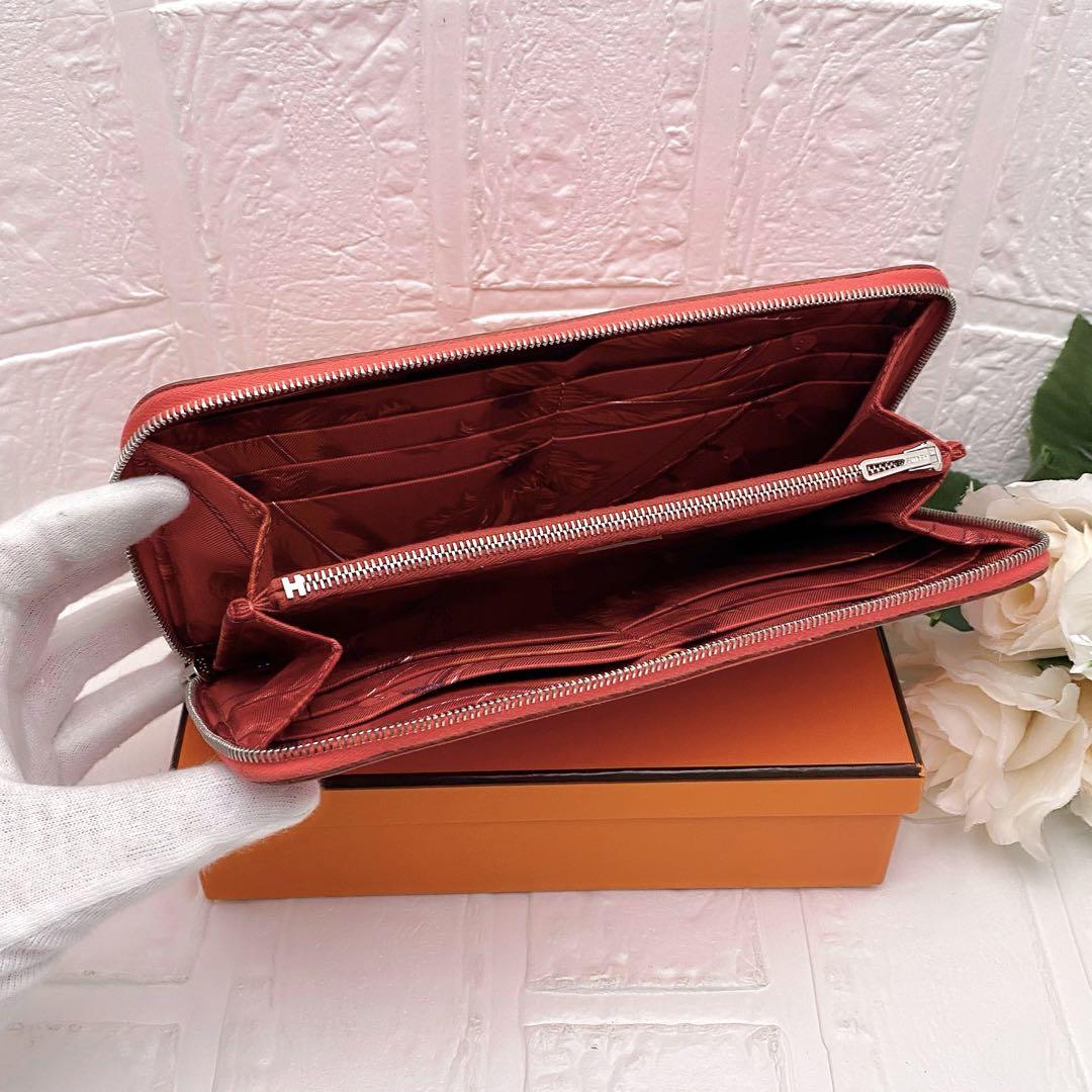 【本日限定‼️】HERMES エルメス アザップシルクイン 長財布 オレンジ系