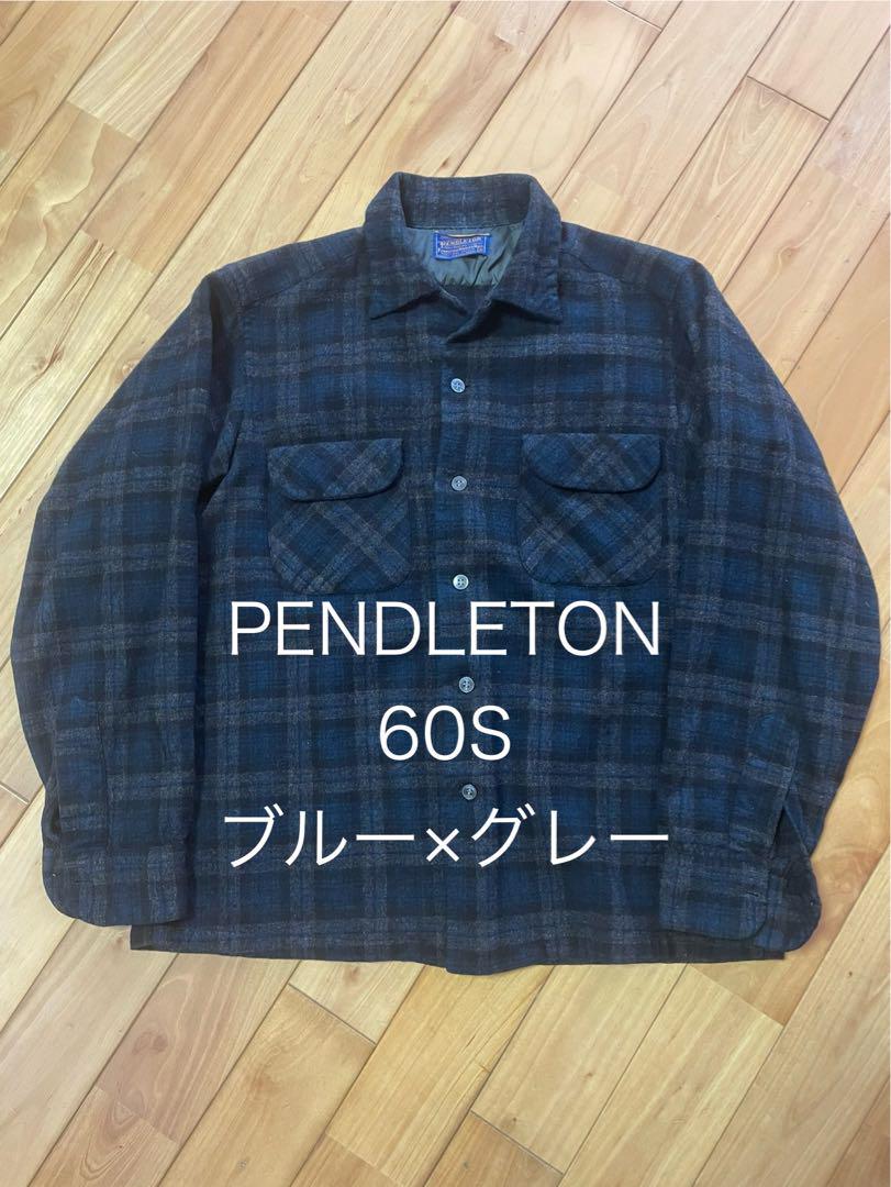 60S PENDLETON ペンドルトン シャツ 人気のブルーカラー‼️ Mサイズ