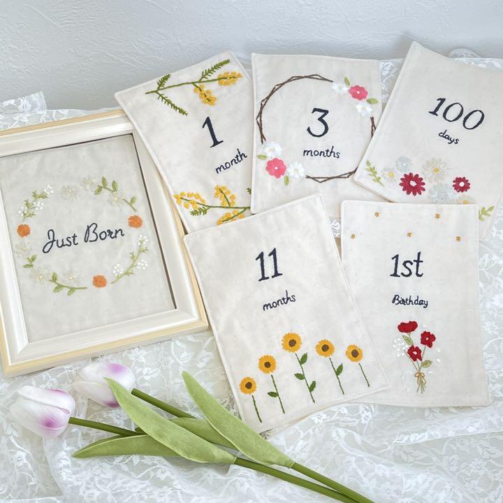 900円 最大45%OFFクーポン マンスリーカード 季節のお花刺繍