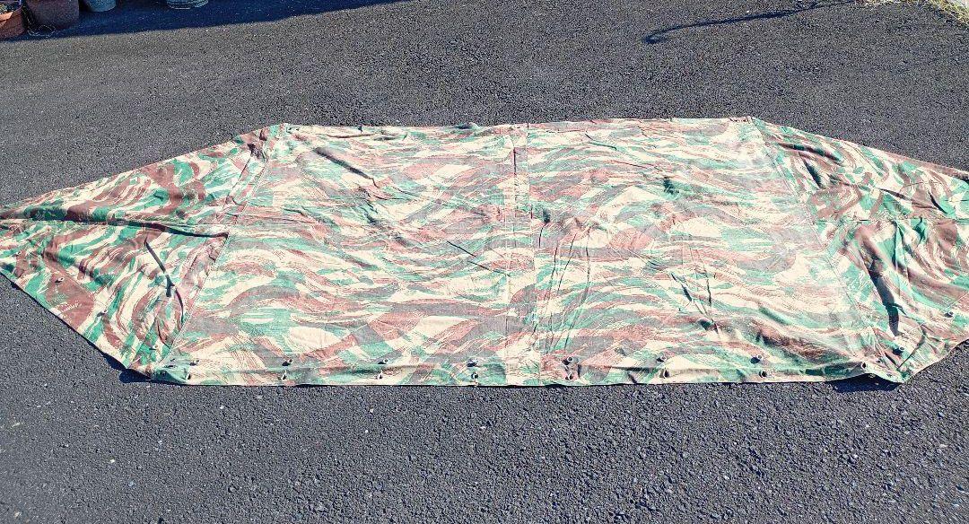 フランス軍パップテントリザードカモ フランス軍 トライアングル テントシート リザードカモ デッド