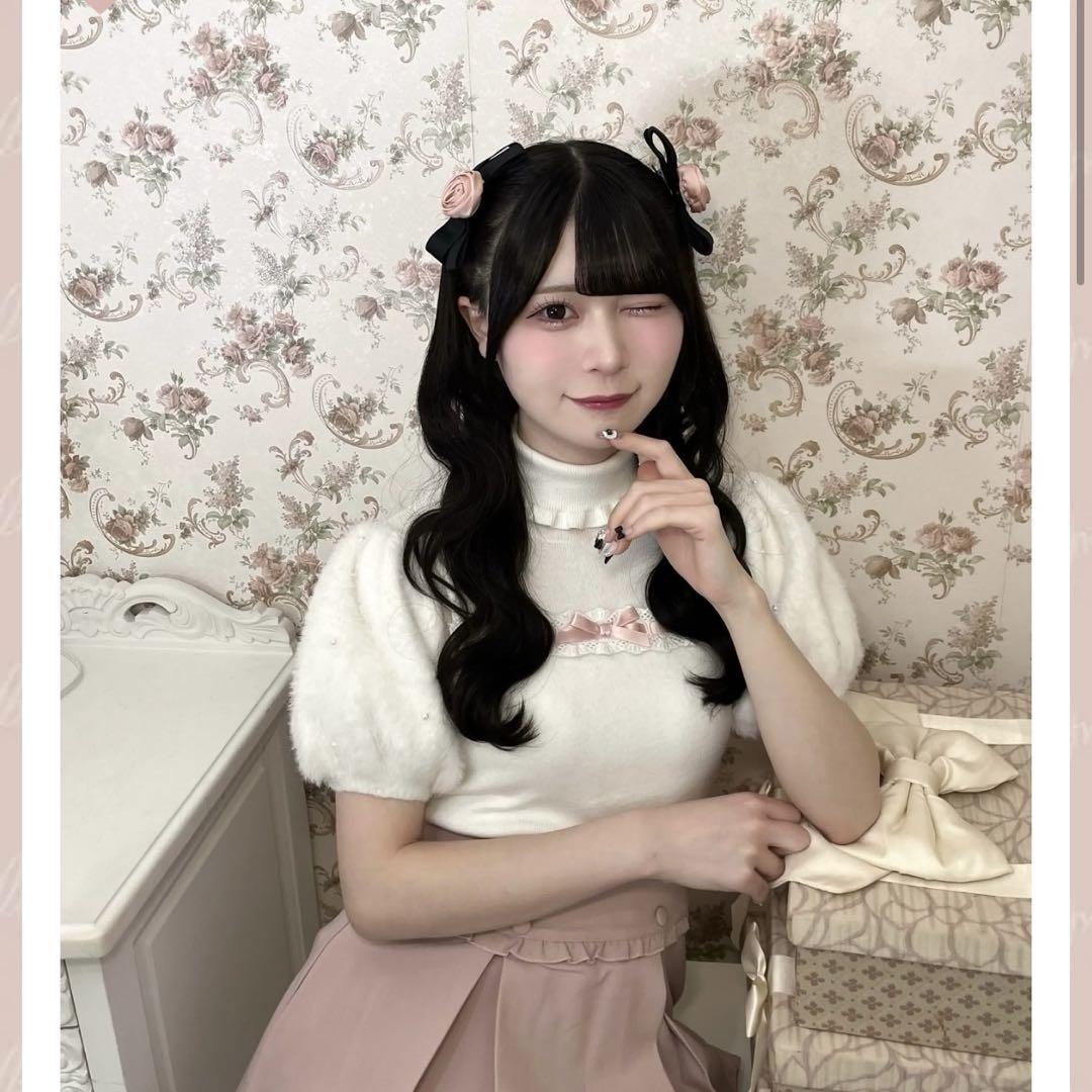 meltie ニット ぽわぽわうさぎニット ホワイト