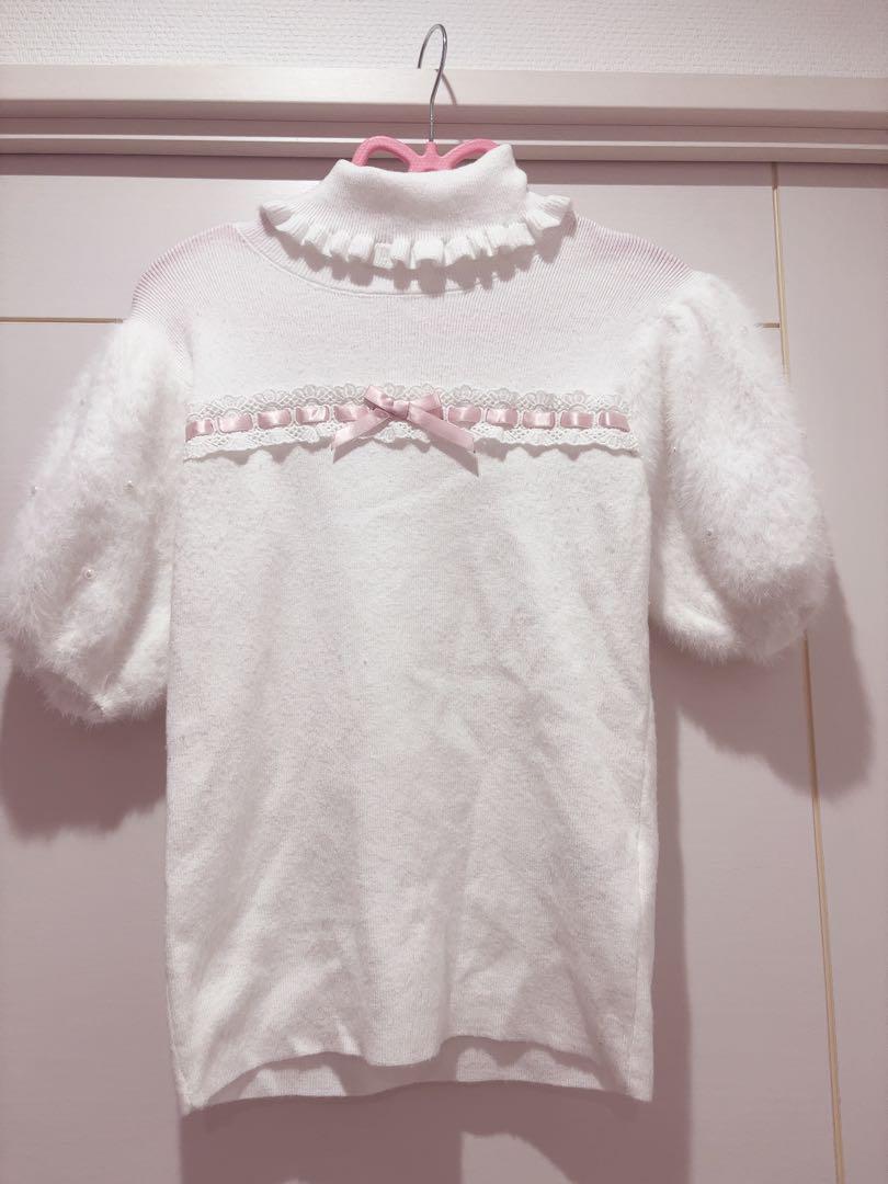 meltie ニット ぽわぽわうさぎニット ホワイト