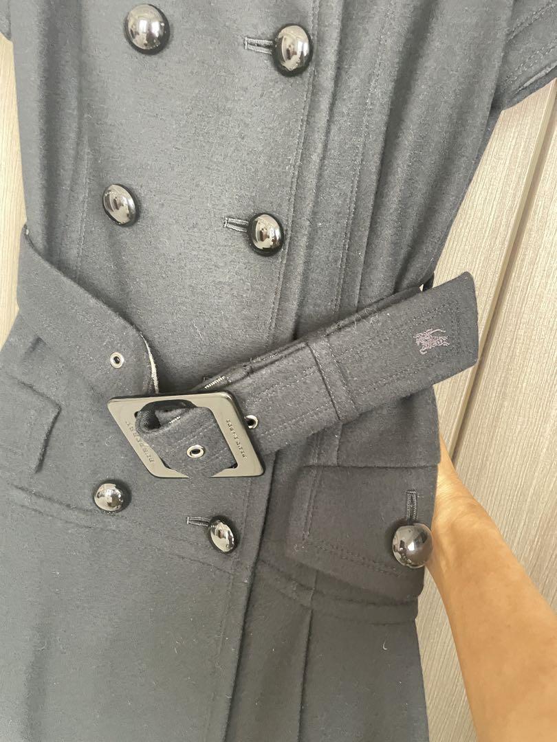 BURBERRY 半袖ダブルブレストワンピース 黒 画像4