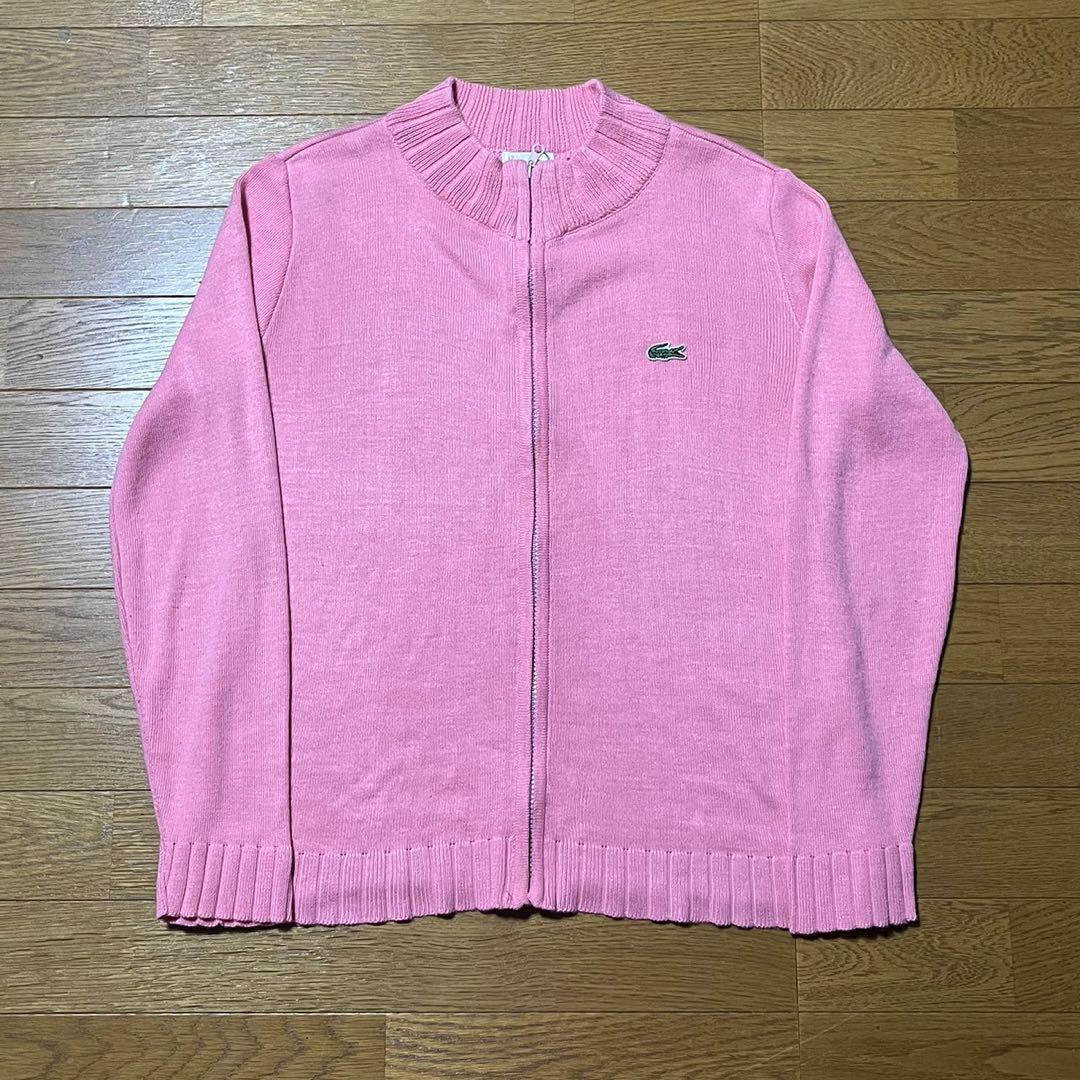 90s y2k LACOSTE drivers knit light pink