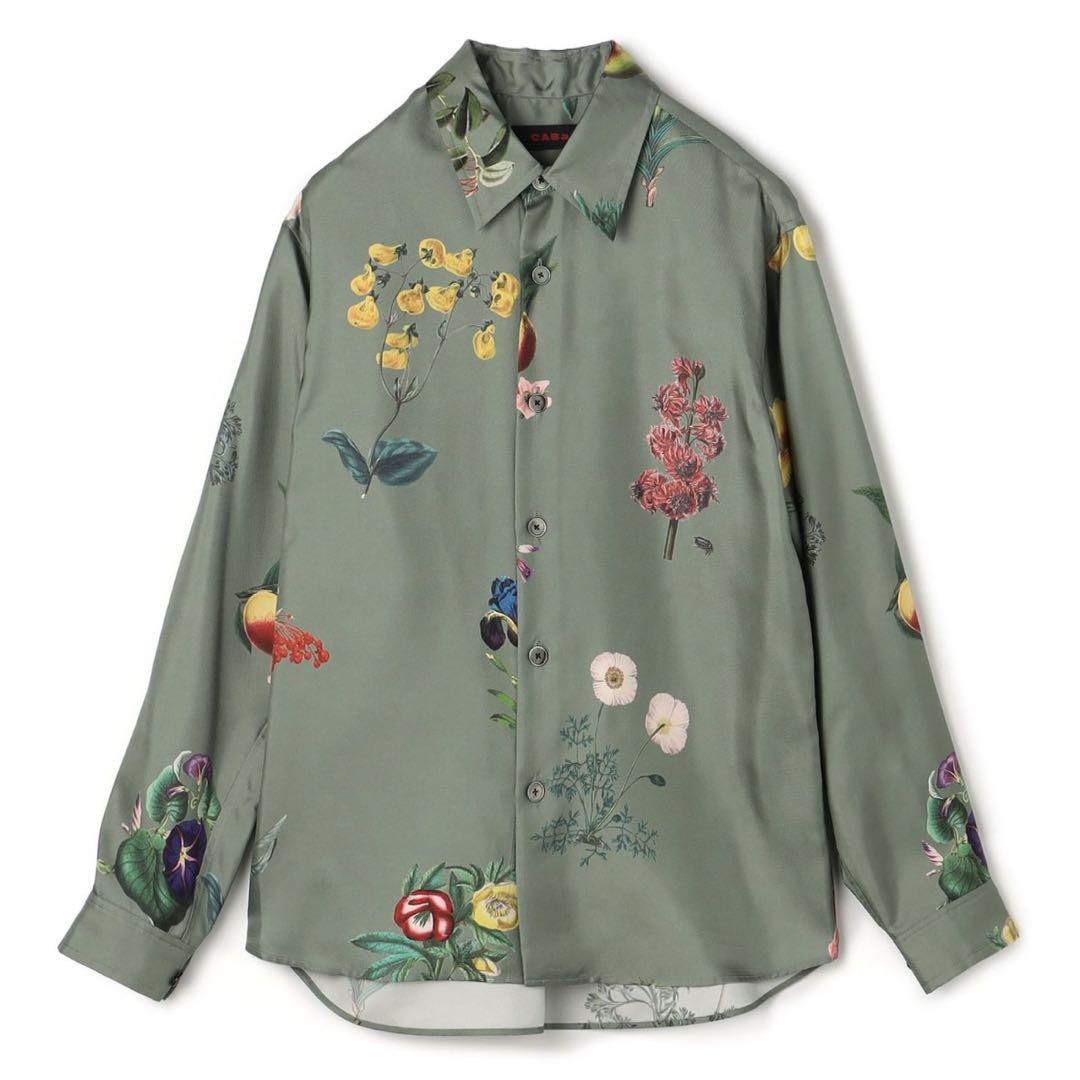 CABaN BLOOMIN’ ART シルクツイル レギュラーカラーシャツ