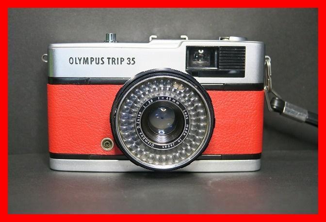 OLYMPUS TRIP 35 鮮やかな レッド レザー調 - rehda.com