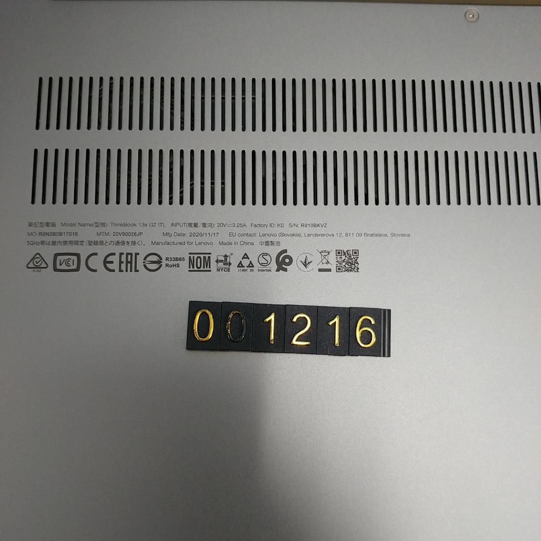 Lenovo ThinkBook 13s i5 11世代8GB SSD238GB