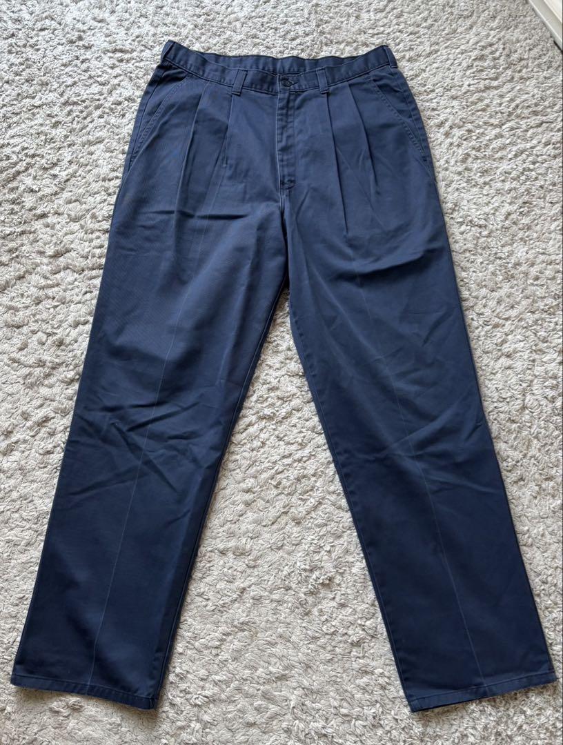 ディッキーズ　2タックチノ　ネイビー　米国製　タロンzip Dickies