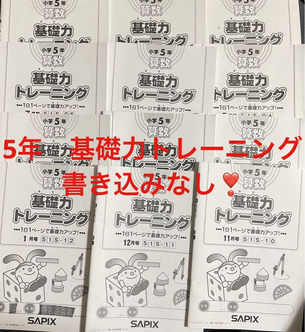 ㉑か サピックス SAPIX 5年生 算数基礎力トレーニング 12冊 全セット ...