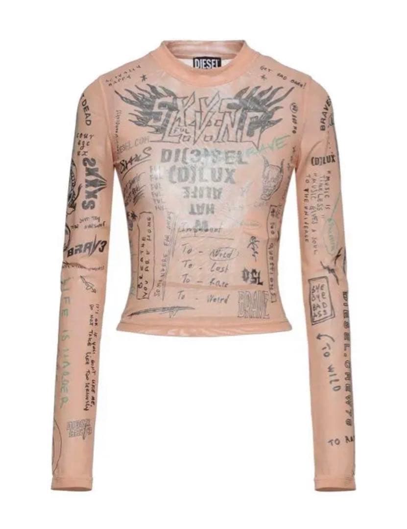 専門店では 美品 ディーゼル タトゥー ロンT インナー シャツ Tシャツ