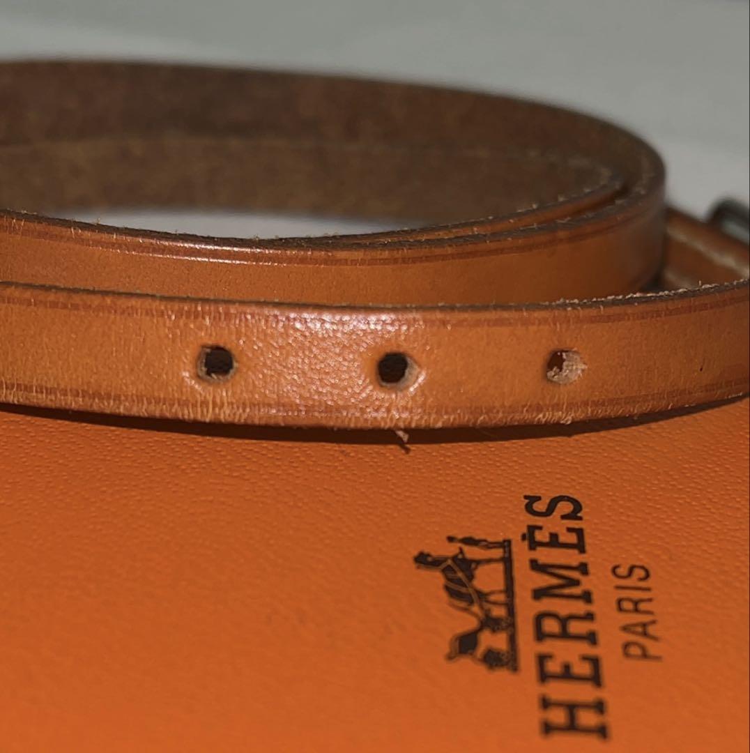 HERMES エルメス ブラウンレザーブレスレット