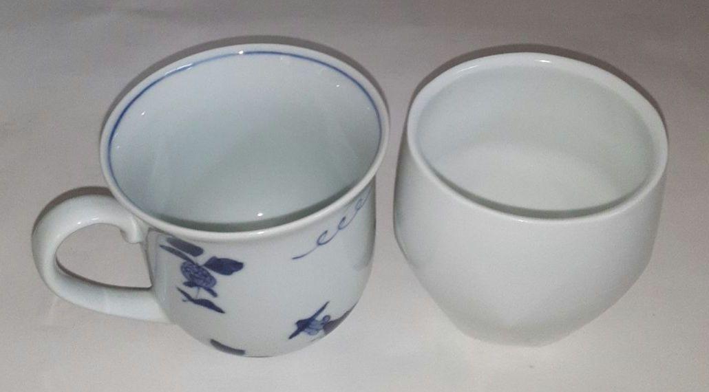 しん窯 青花 マグカップ 有田焼 異人/白磁 マグカップ 取手なし