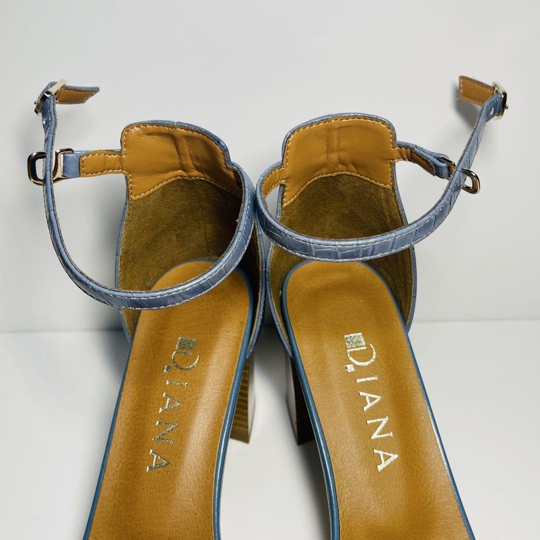 美品】DIANAダイアナ ストラップ ヒール サンダル ハラコ柄 24cm