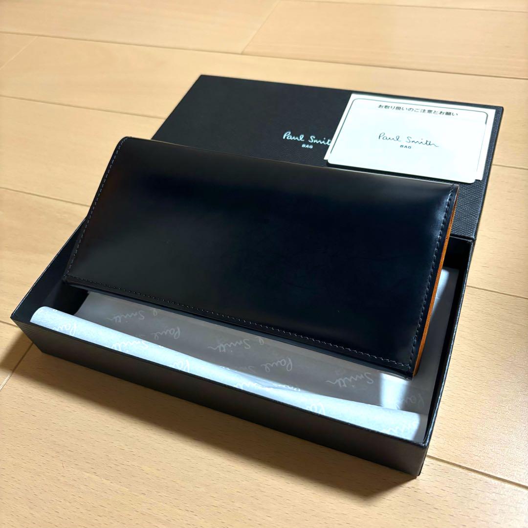 Paul Smith 激レア　長財布　 日本製　蝋引きコードバン　黒　新品未使用