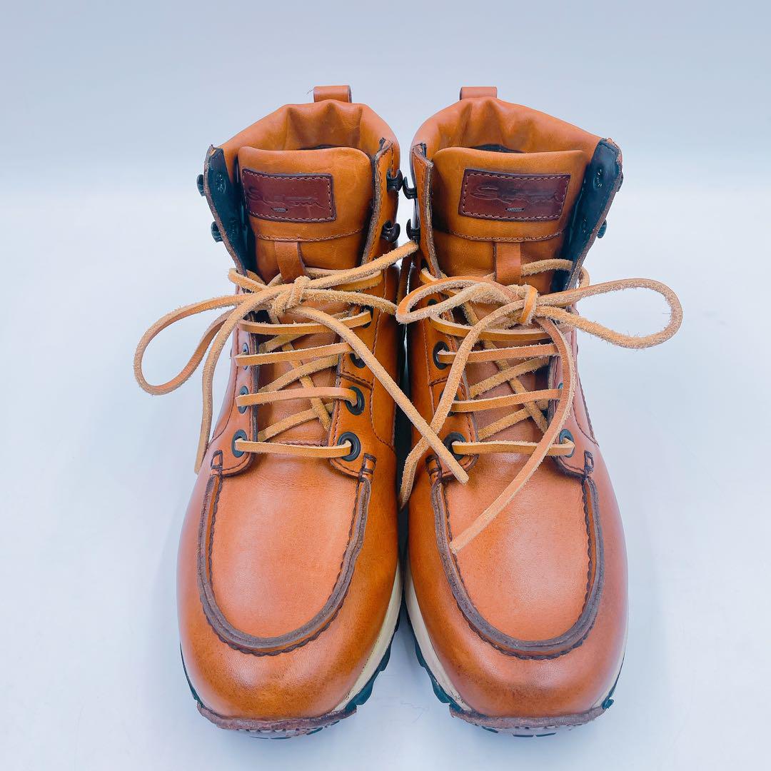 5HM33【美品】Santoni サントーニ ハイカット レザーブーツ 25cm