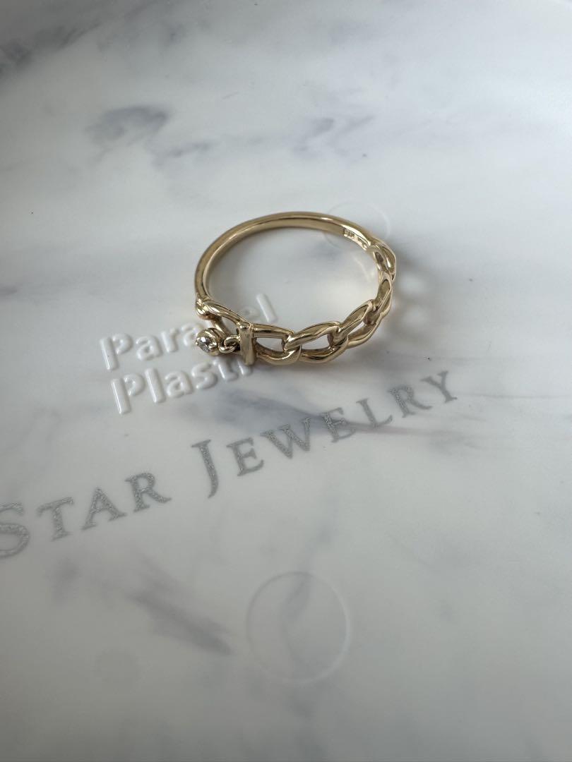 STAR JEWELRY 18金チェーンデザインピンキーリング(現行品)