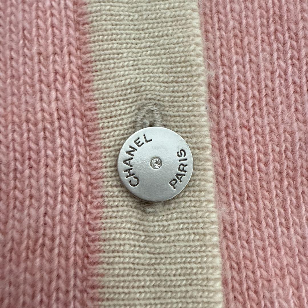 CHANEL カシミヤ100% カーディガン 38 ピンク