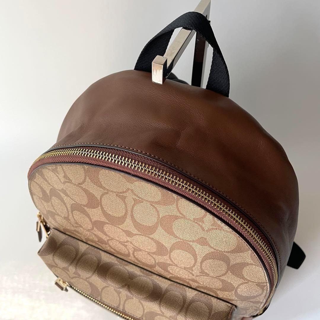 ✨極美品✨ COACH コーチ シグネチャー リュックサック ブラウン レザー
