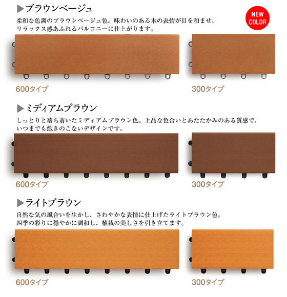 セキスイ製　ベランダ用ジョイントウッドデッキ　リファーレEX　300mm×20枚