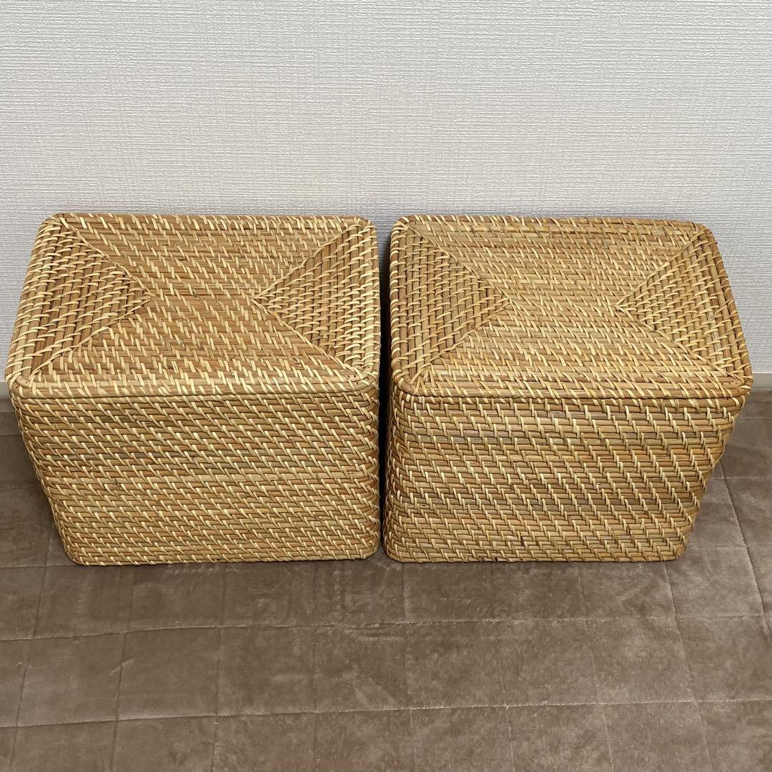 無印良品重なるラタン長方形バスケット 特大2個 セット