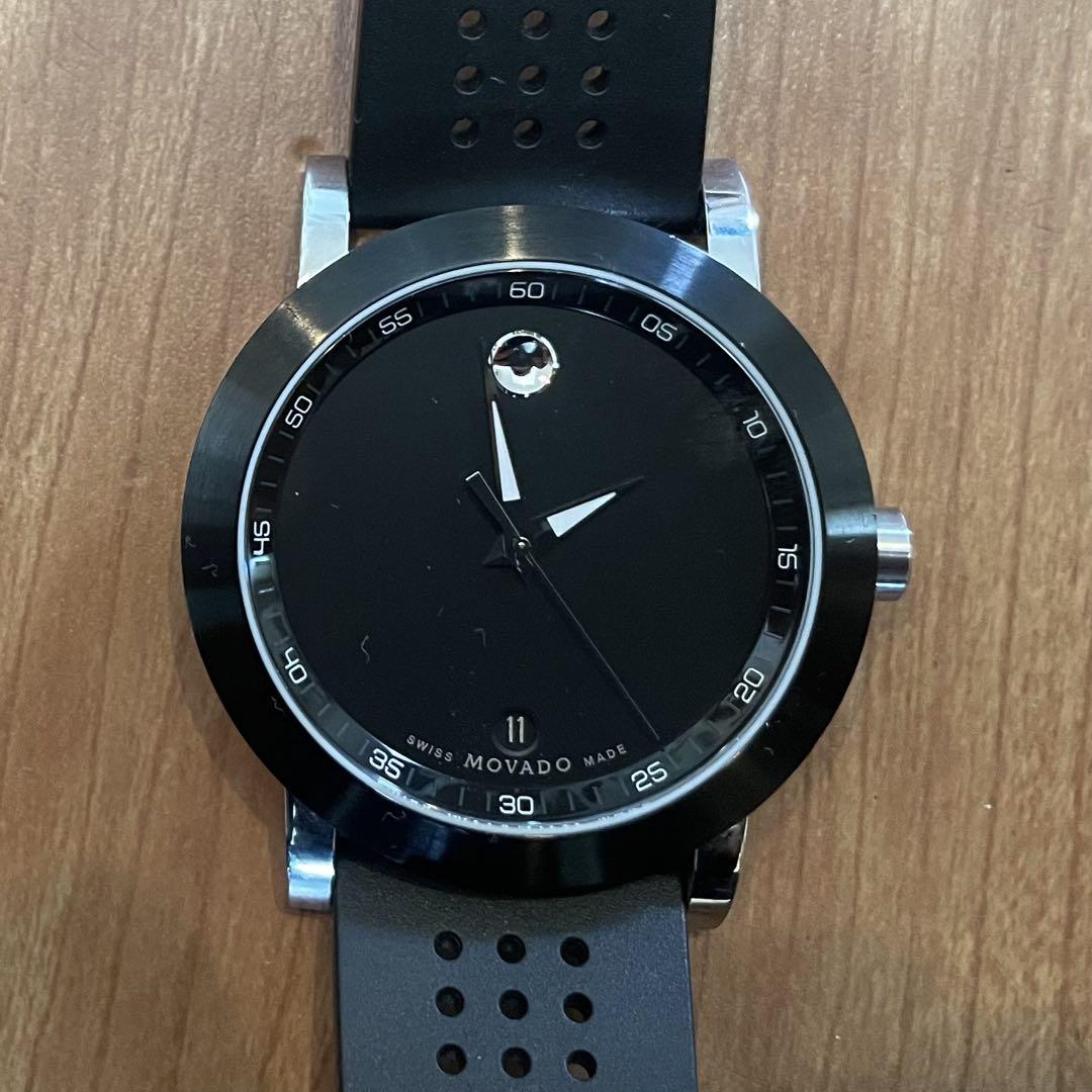 即買OK モバード MOVADO ミュージアムスポーツ ブラックラバー