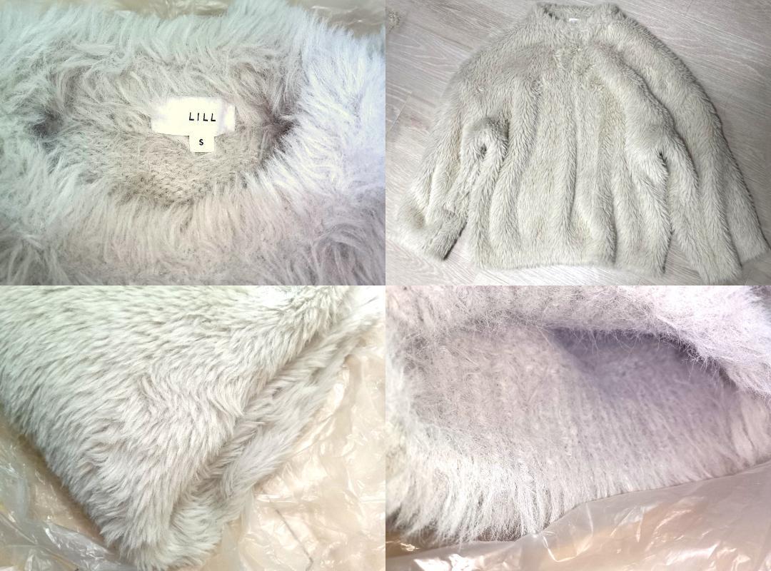 【極美品】LILL ルーズシルエットワイドスリーブシャギークルーネックニット