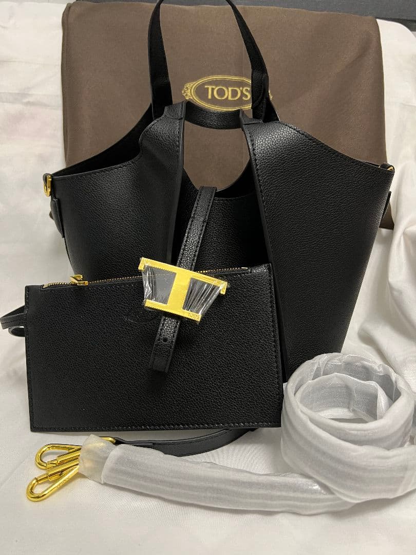 トッズ T タイムレス レザー ショッピング バッグ ミニ ブラック