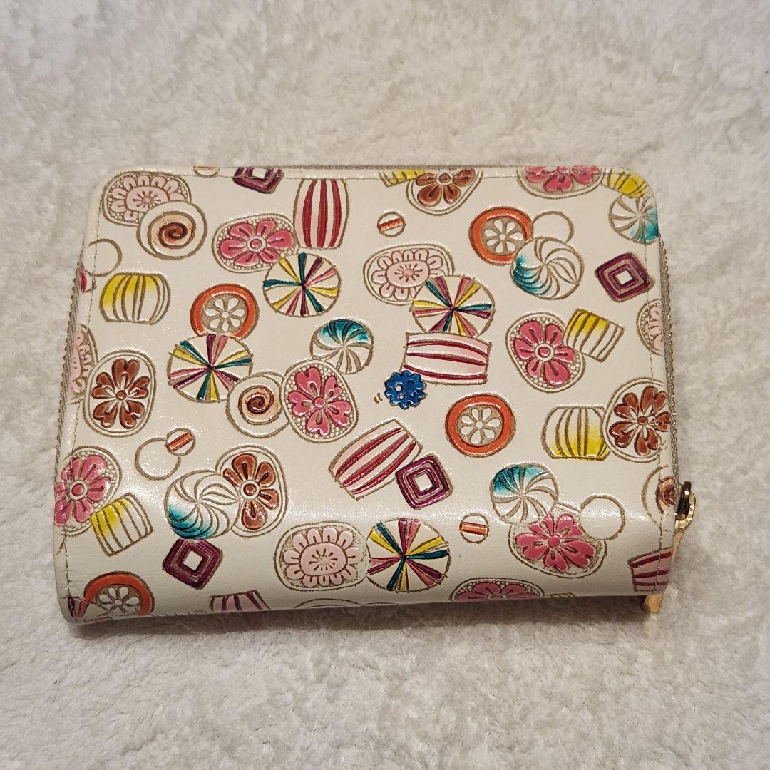 文庫屋大関 二つ降り財布 飴柄目立った傷や汚れなし