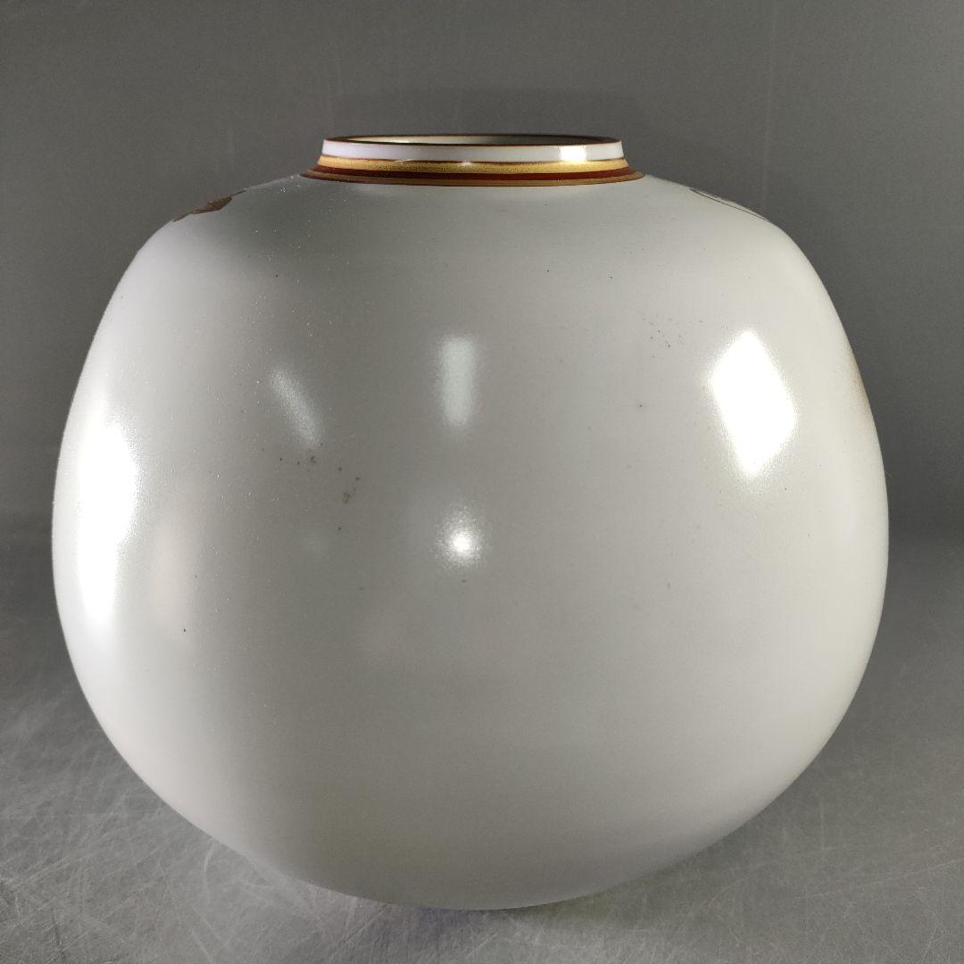 A1213-10/九谷焼/陶仙 造/金彩花草文花瓶/花器/花入/華道具