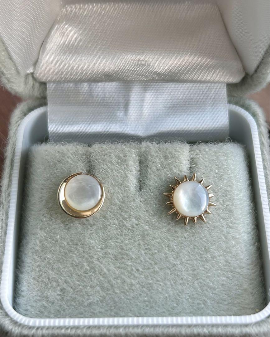 美品✨K10 ピアス ムーン&サン ピアス スタージュエリー アクセサリー