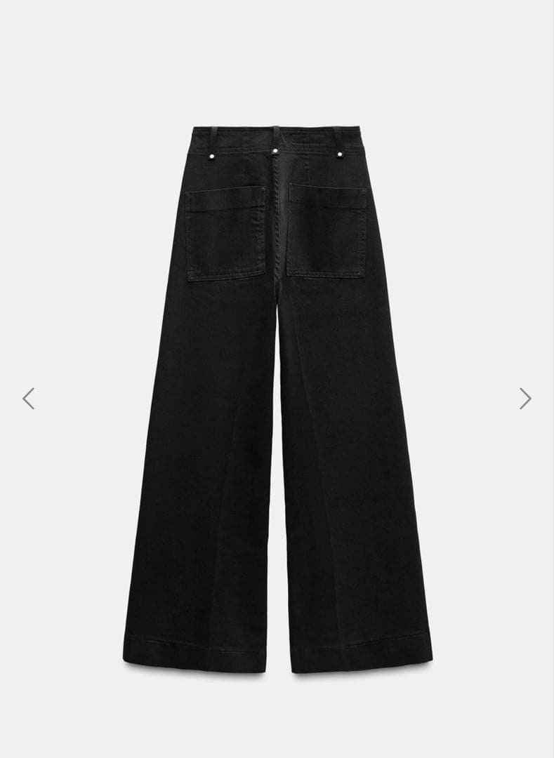 【新品未使用】ZARA ブラックワイドデニムパンツ