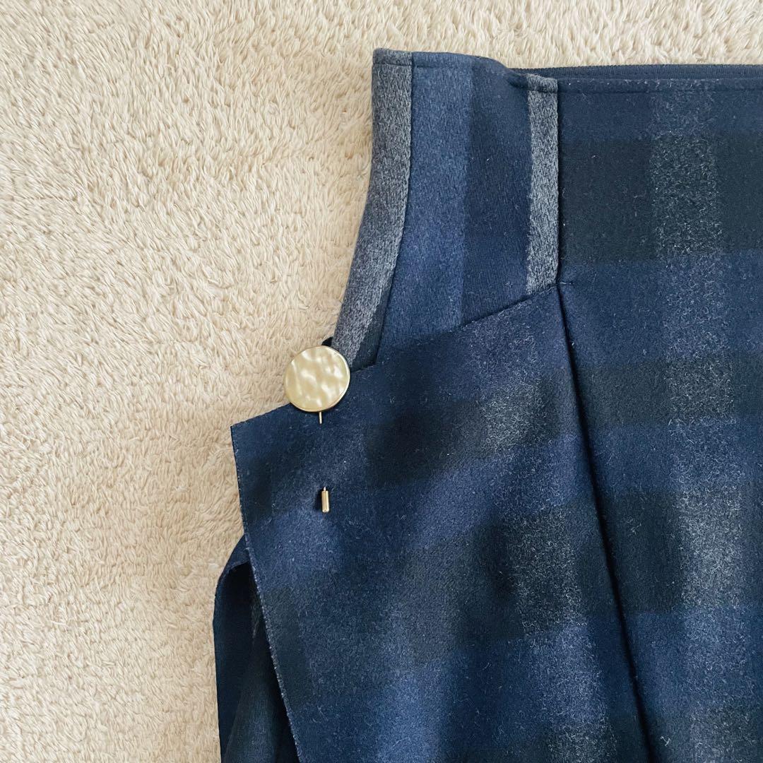 ✨美シルエット✨未使用級 ADORE ウーリーチェックアシメトリースカート Ｍ