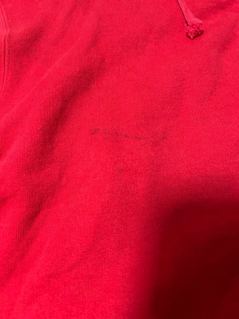 supreme赤 パーカー フード付き