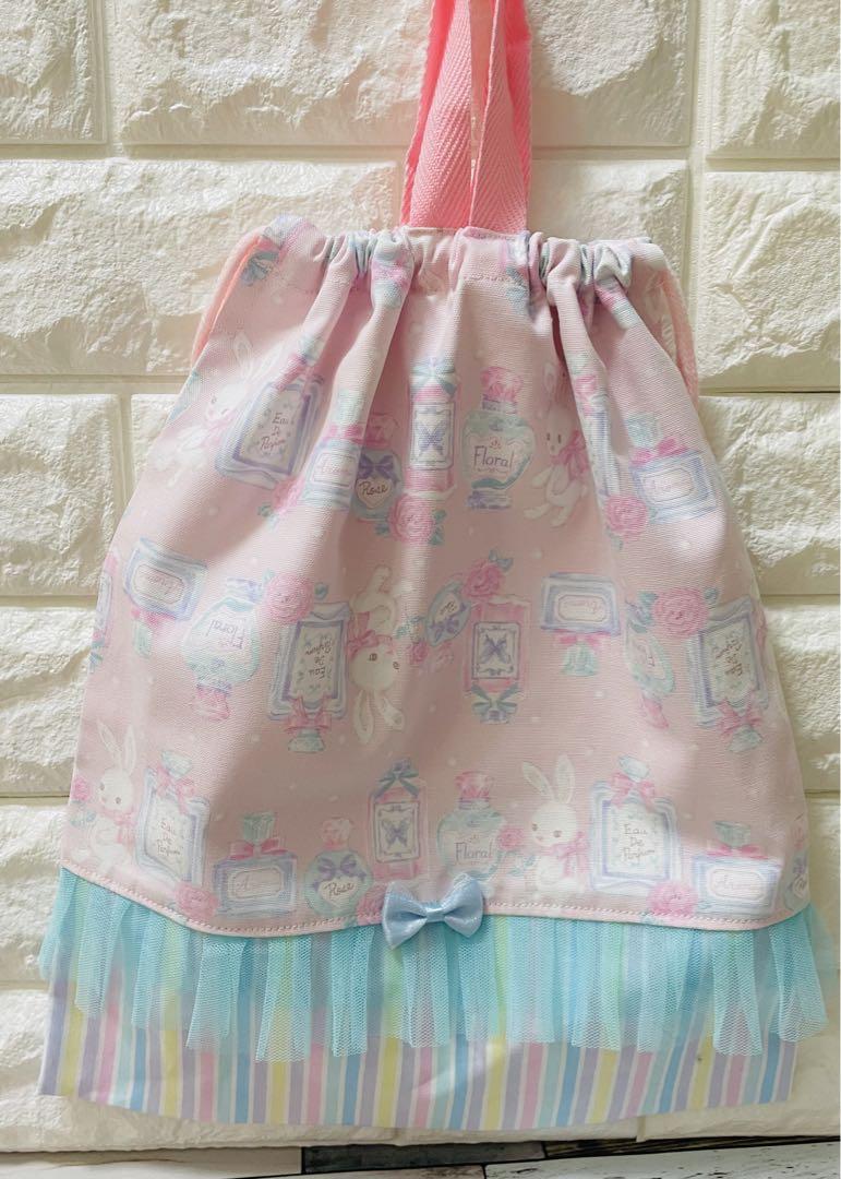 うさぎ　コスメ　ハンドメイド　レッスンバッグ　女の子　入園　入学　セット