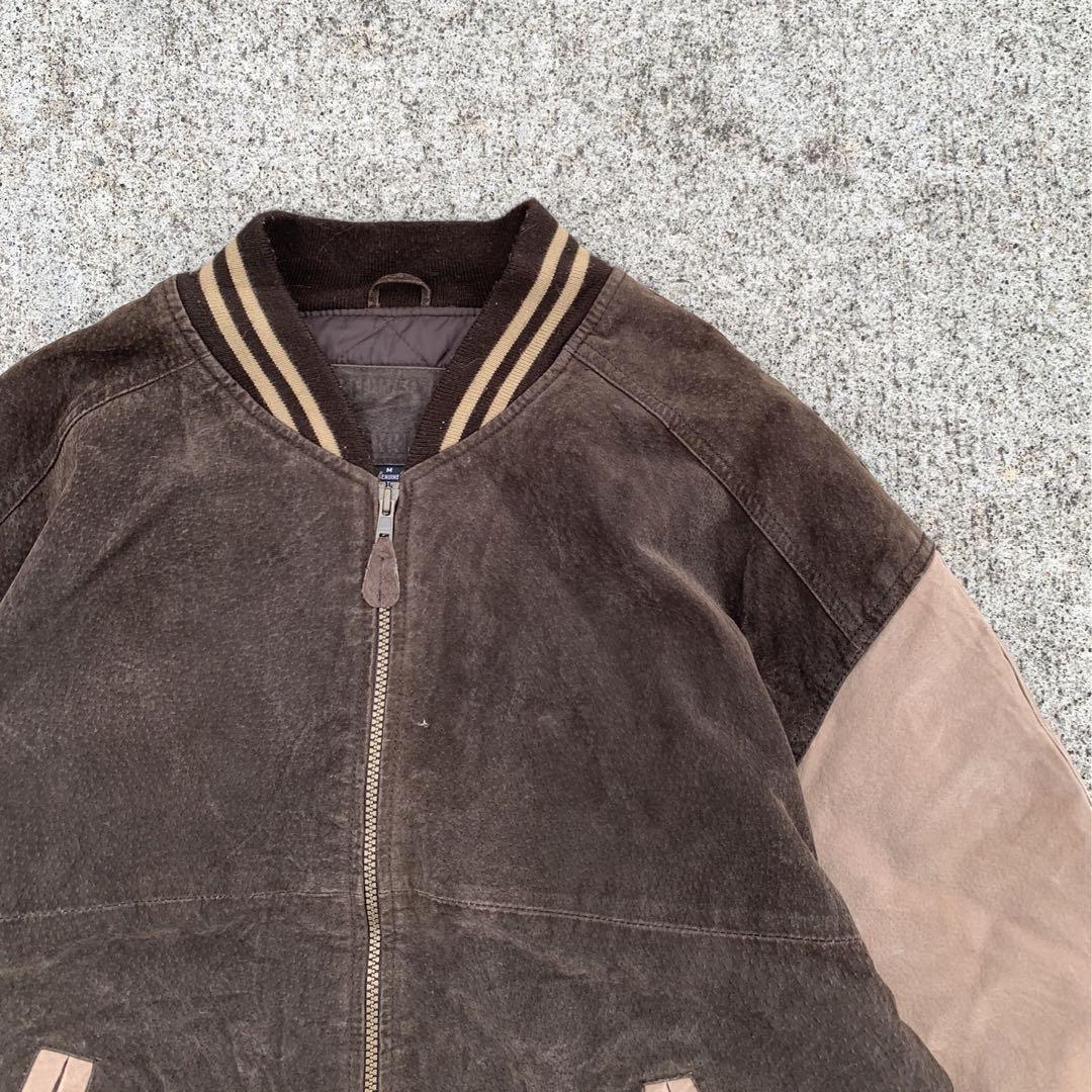 ジャケット・アウター 90s ma-1 leather jacket vintage stussy