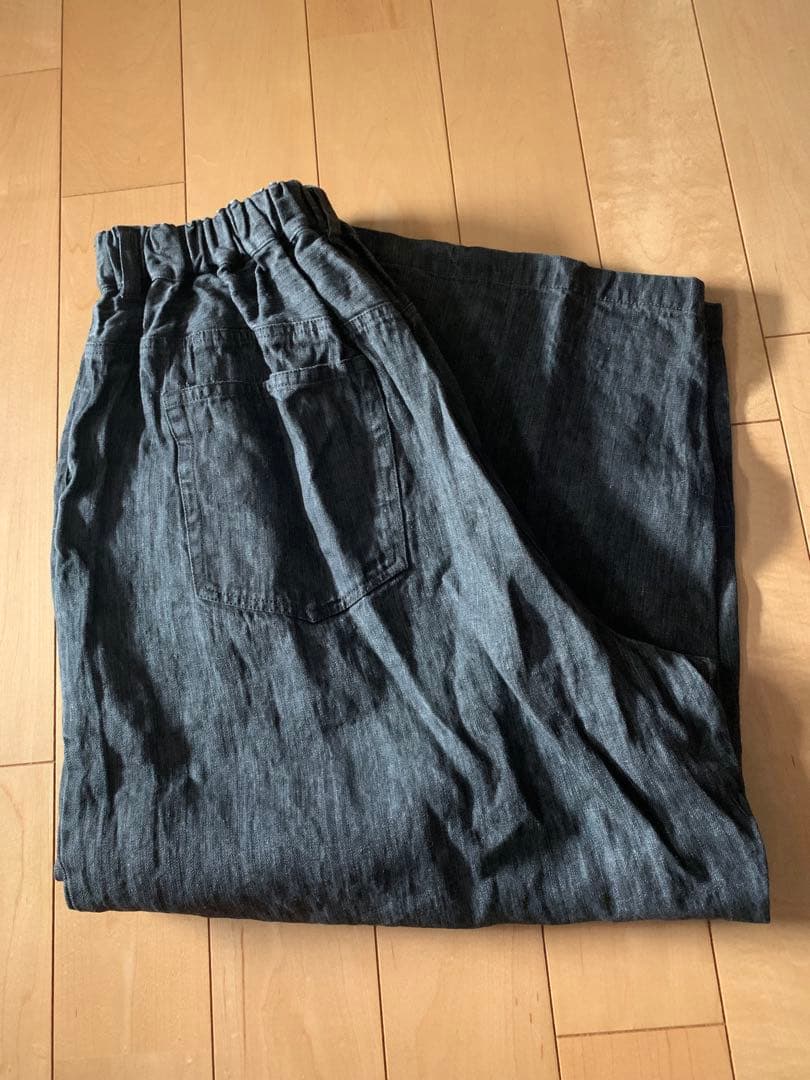 今期ネストローブ リネンデニムワイドジーンズ