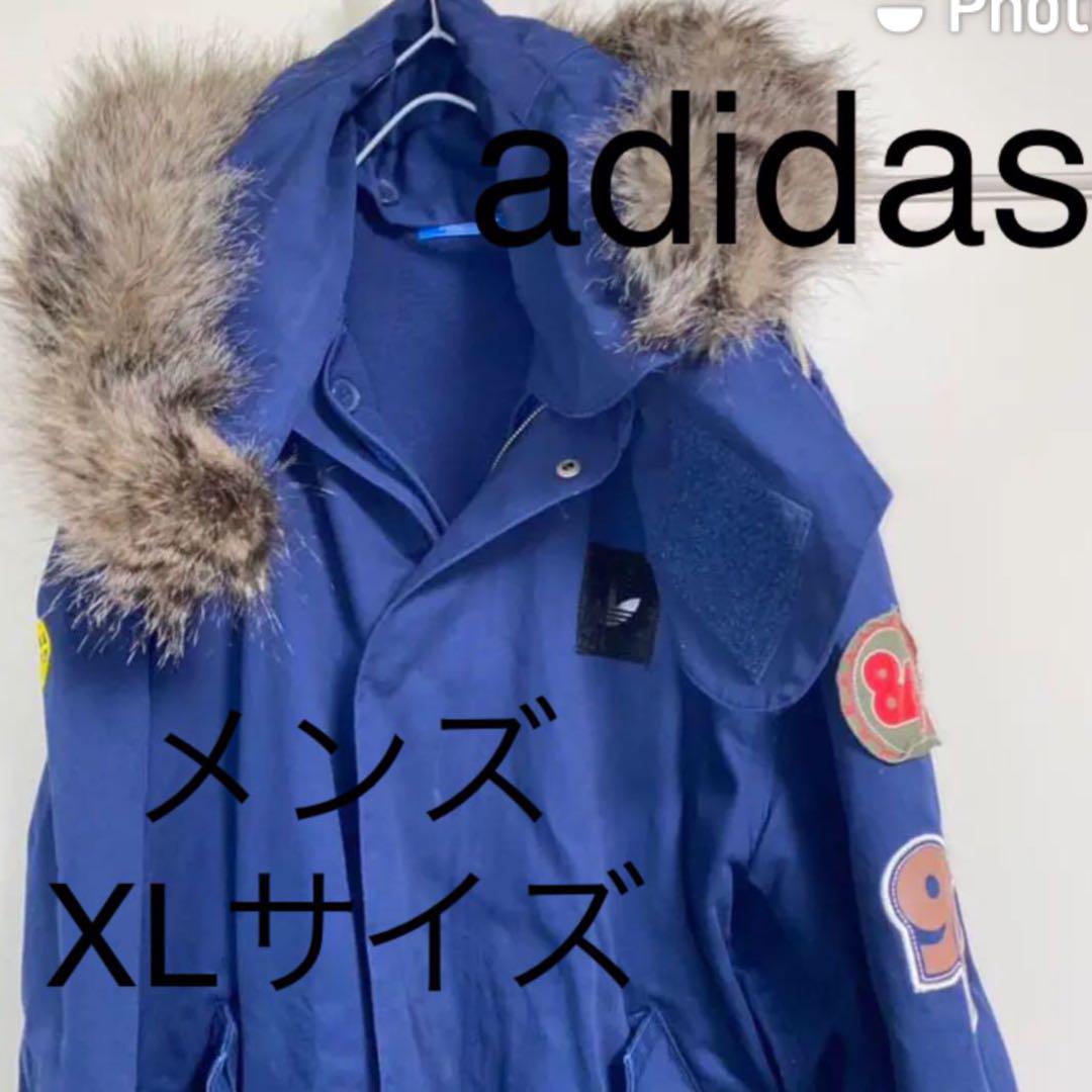 adidas 2way モッズコート　メンズ　ブルー　XLサイズ 9,800円