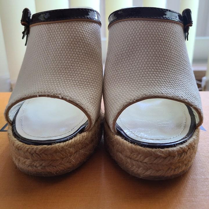送料込】LOUIS VUITTON エスパドリーユ ヒールサンダル ホワイト