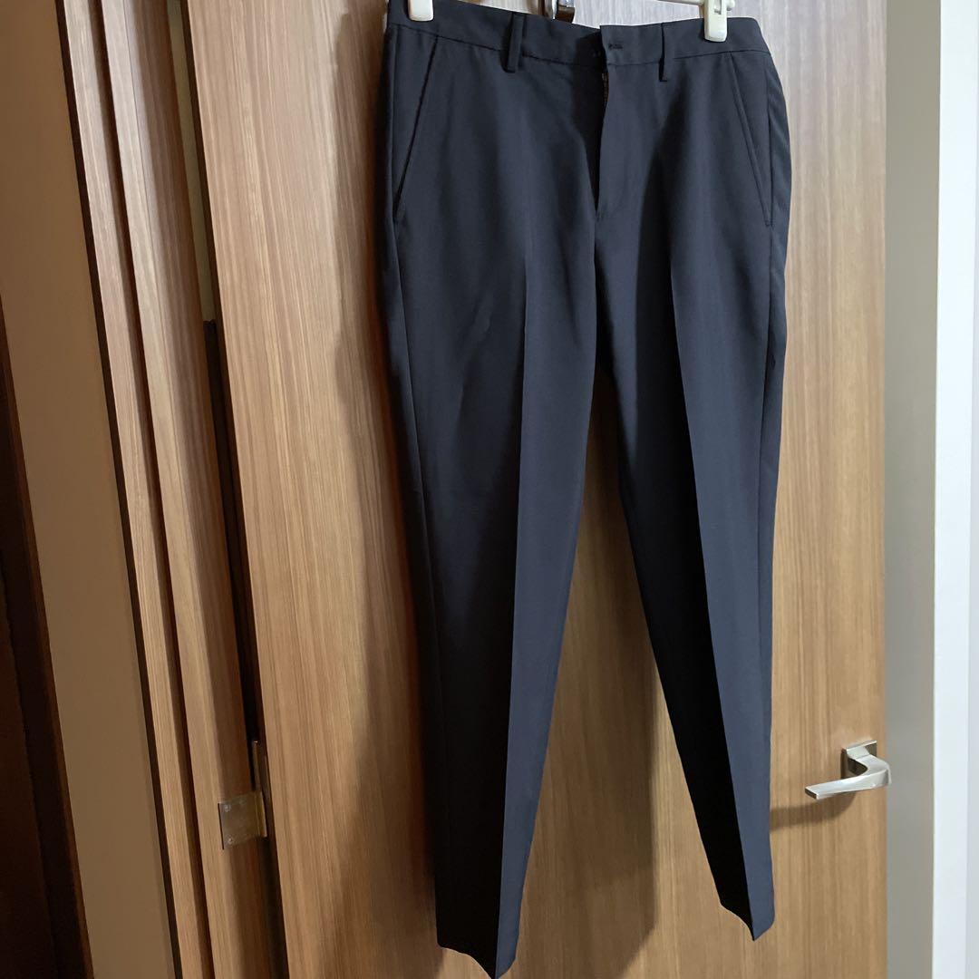 試着のみ*上下セット ドライエステルスリム スーツ セットアップ  NAVY