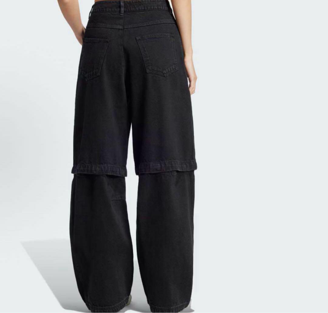 韓国　adidas アディダス　 2-IN-1 デニムパンツ ブラック 30