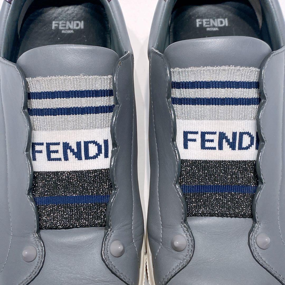 フェンディ FENDI グレー スリッポンスニーカー