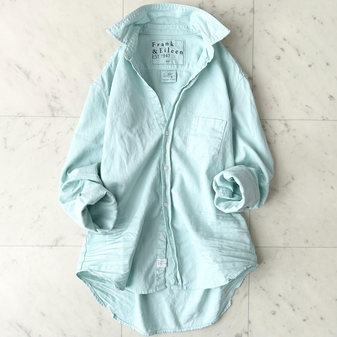 極美品 フランク＆アイリーン EILLEN ダメージ加工 水色 ゆったり XXS