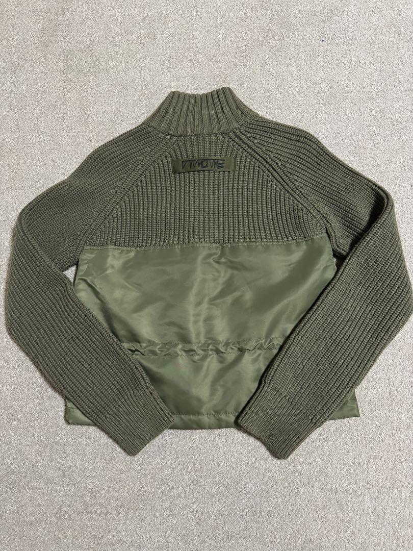 美品DIESEL ディーゼル ジップアップニットブルゾン カーキ XS