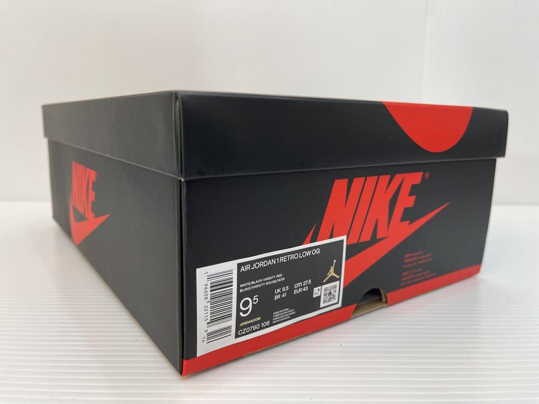 靴 Nike Air Jordan 1 Retro Low OG Black Toe