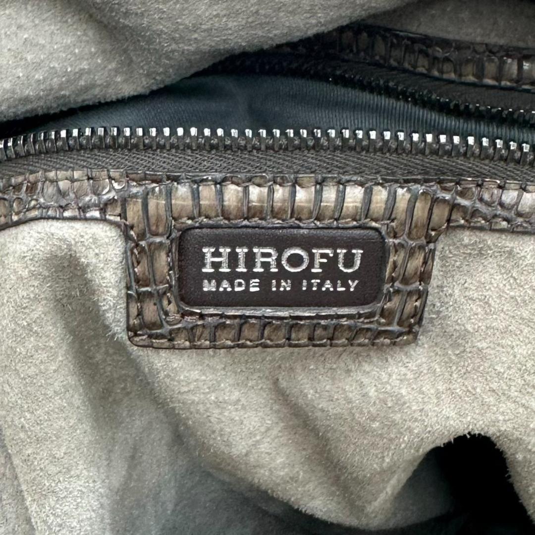 最終値下げ★レア美品★ HIROFUトートバッグ レザー グレー リザード型押し