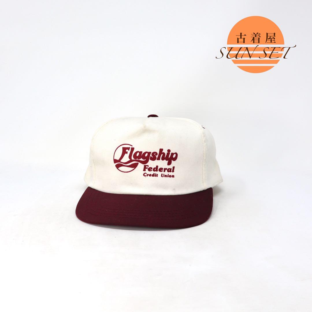 90s ビンテージ トラッカー キャップ 企業 金融 プリント 2トーン 古着